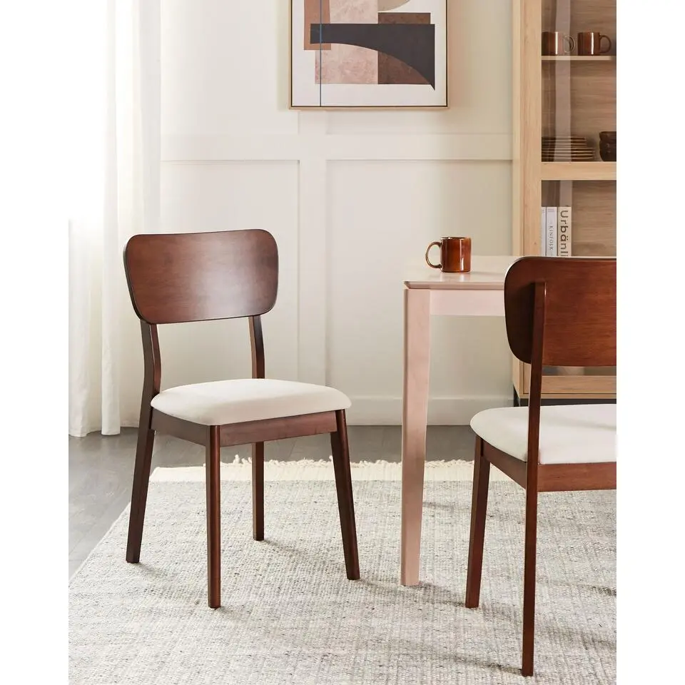 MINIER - Eetkamerstoel set van 2 - Lichtbeige - Hout