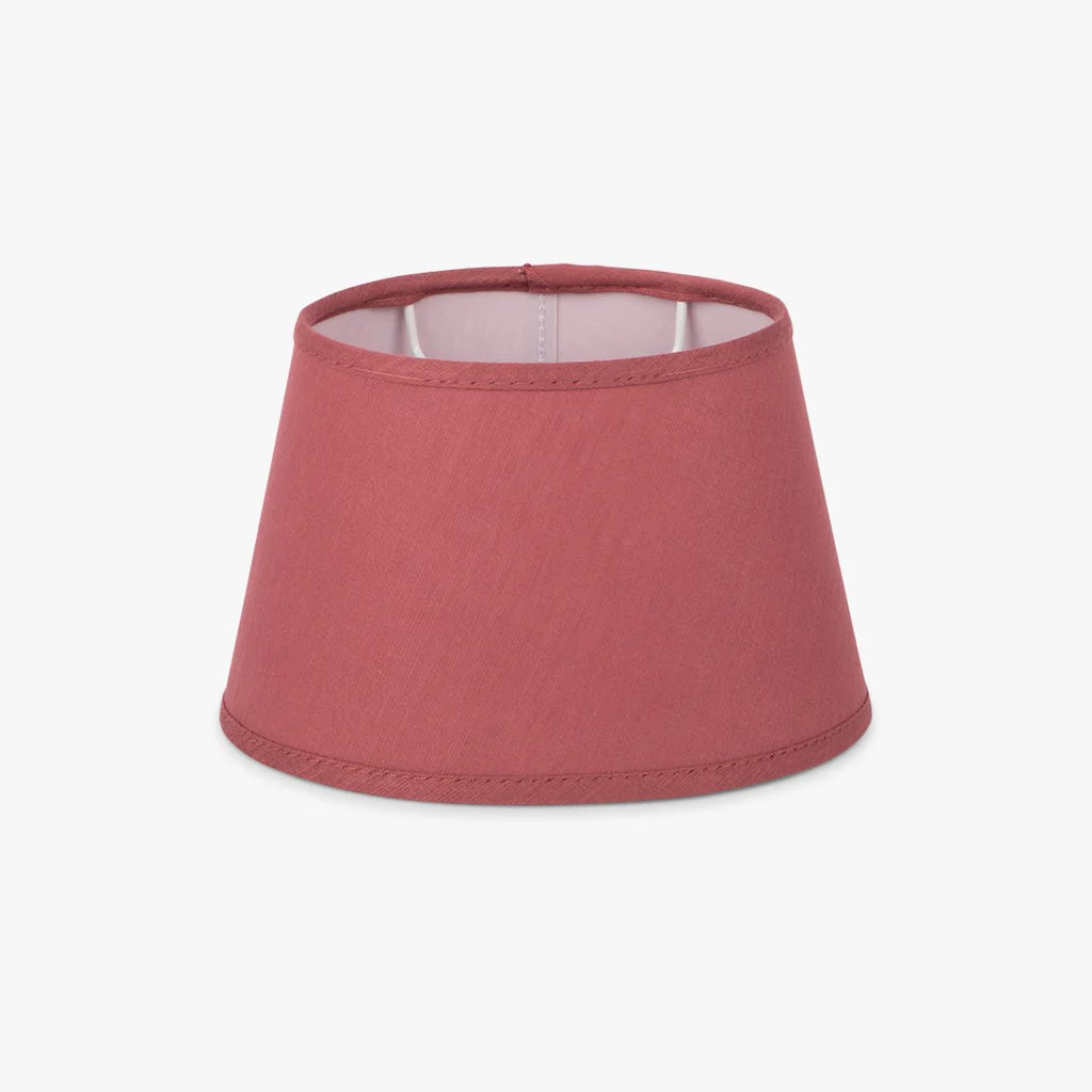 AbatJour Oval em Seda Vermelho D20,5cm
