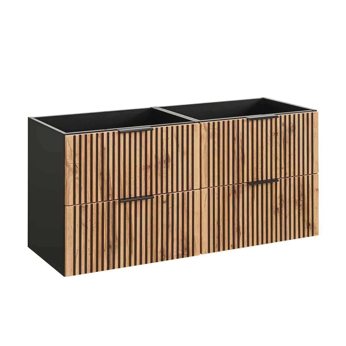 - Meuble sous-vasque 120cm naturel et noir