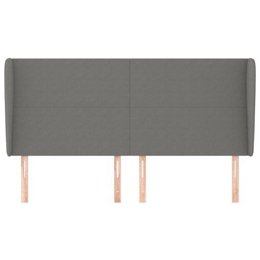 NNEVL Headboard with Ears Dark Grey 163x23x118/128 cm Fabric