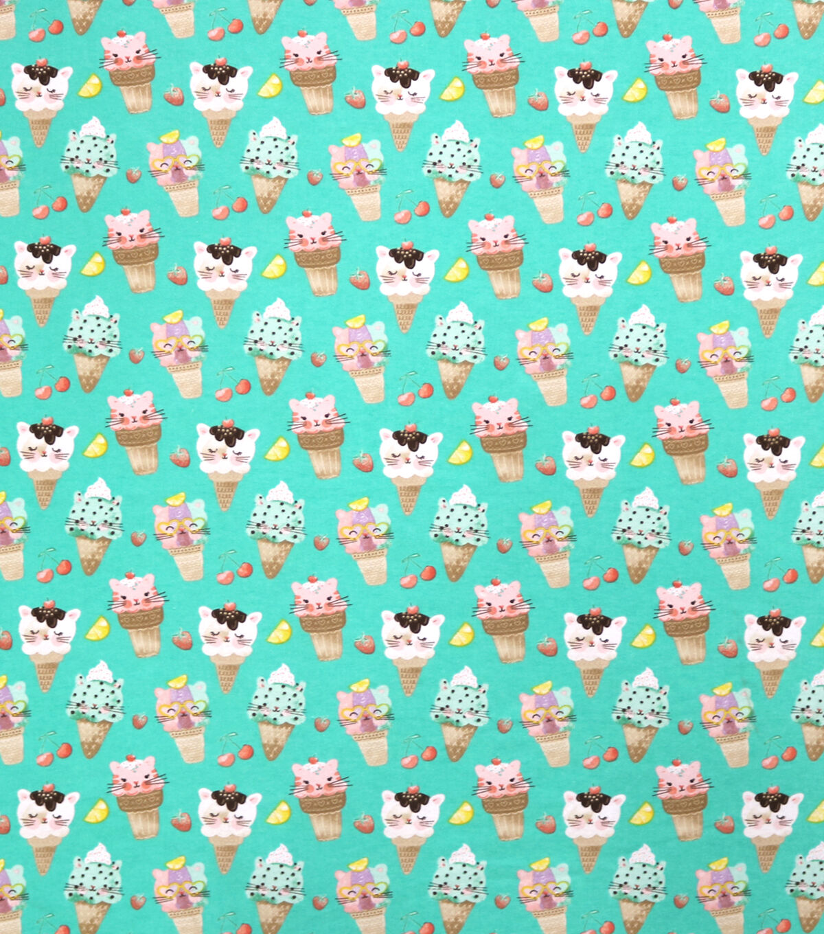 Cat Ice Cream Super Snuggle Flannel Fabric
