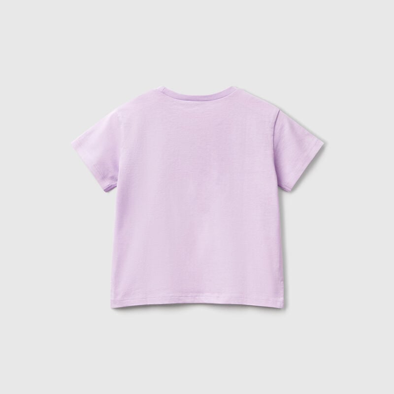 T-shirt with print and applique