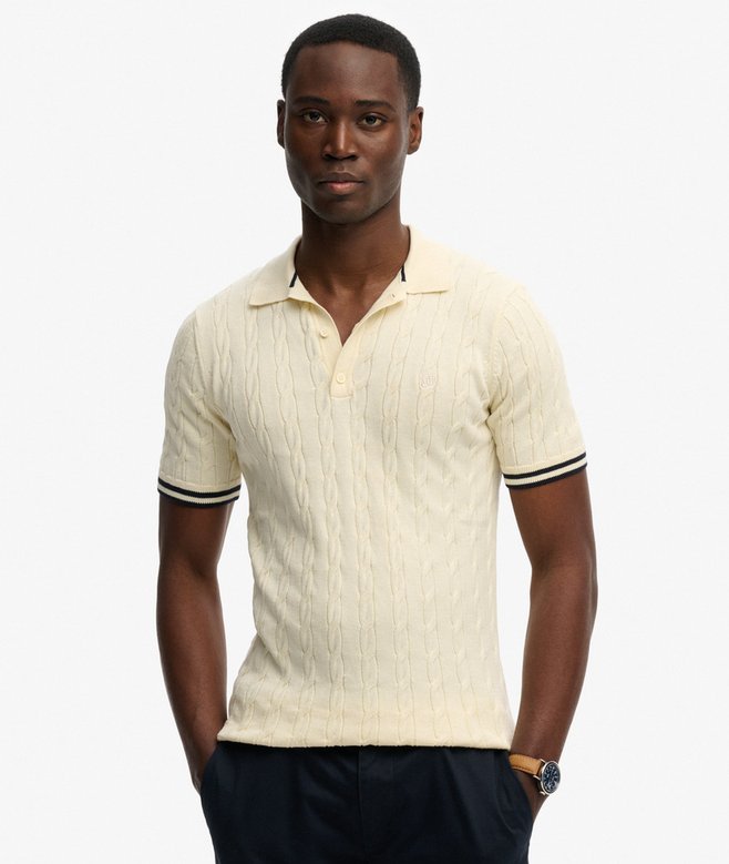 Knitted Texture Short Sleeve Polo Shirt