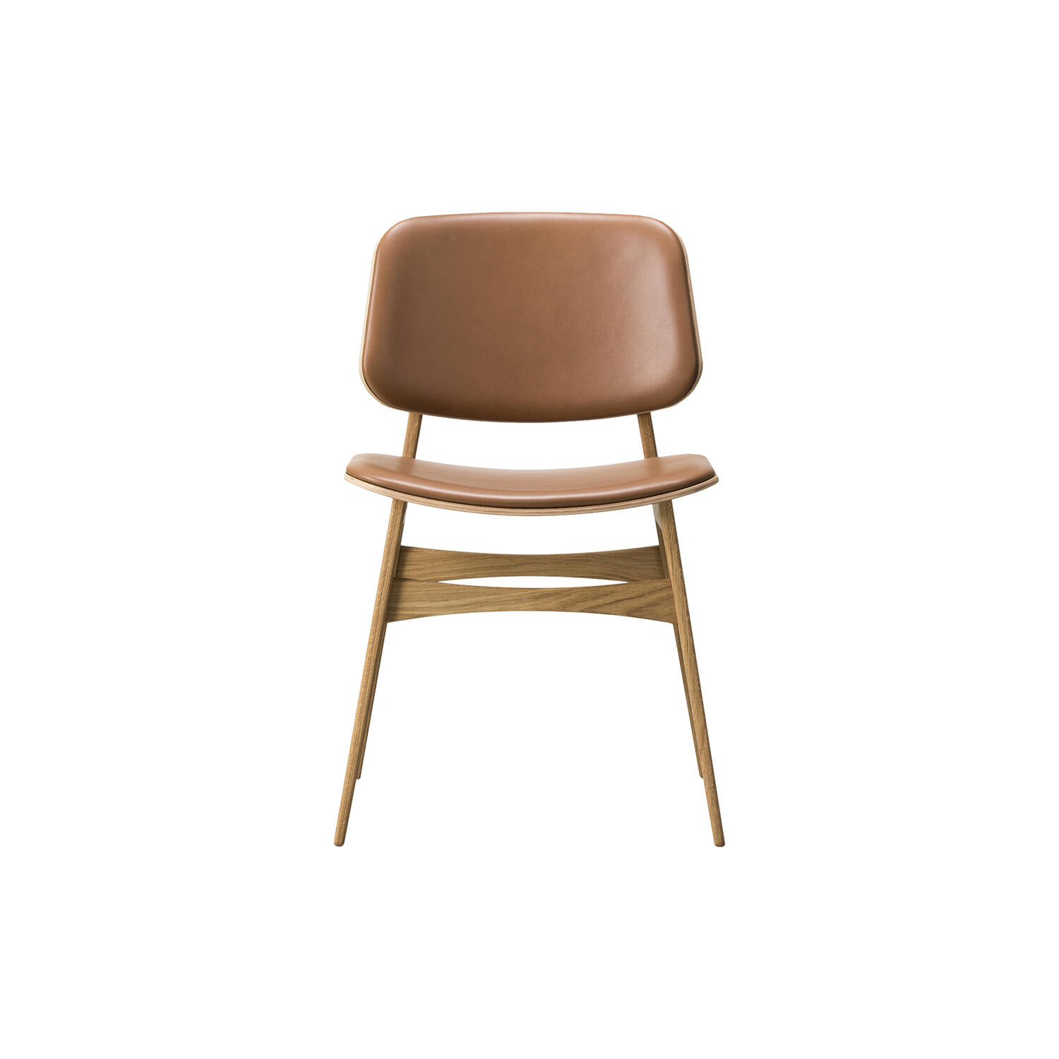 3052 Søborg spisebordsstol, lakeret eg/cognac
