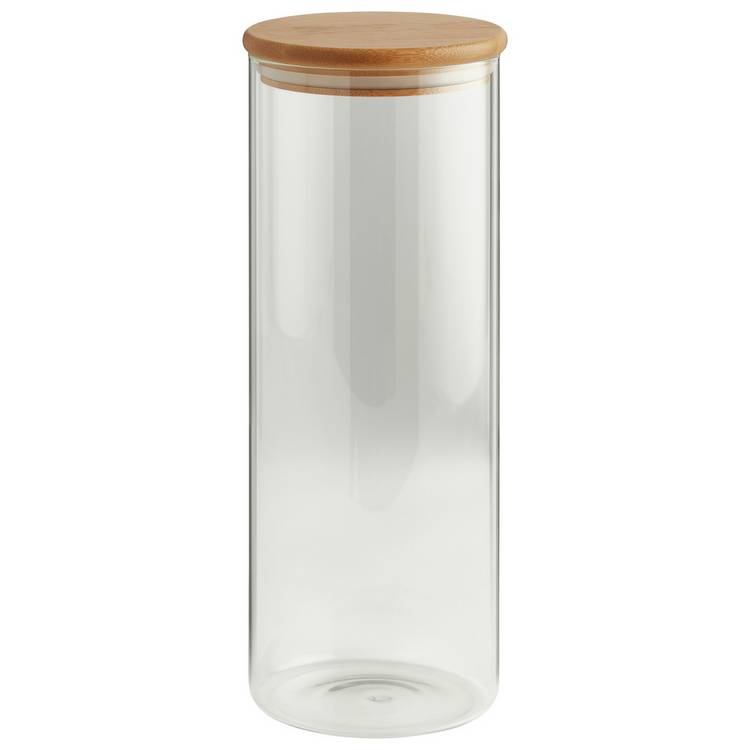 Habitat 1.8 Litre Round Glass Jar with Bamboo Lid