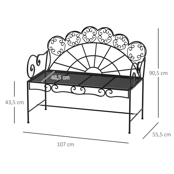 Gartenbank, 2-Sitzer, BxHxT: 107 x 90,5 x 55,5 cm