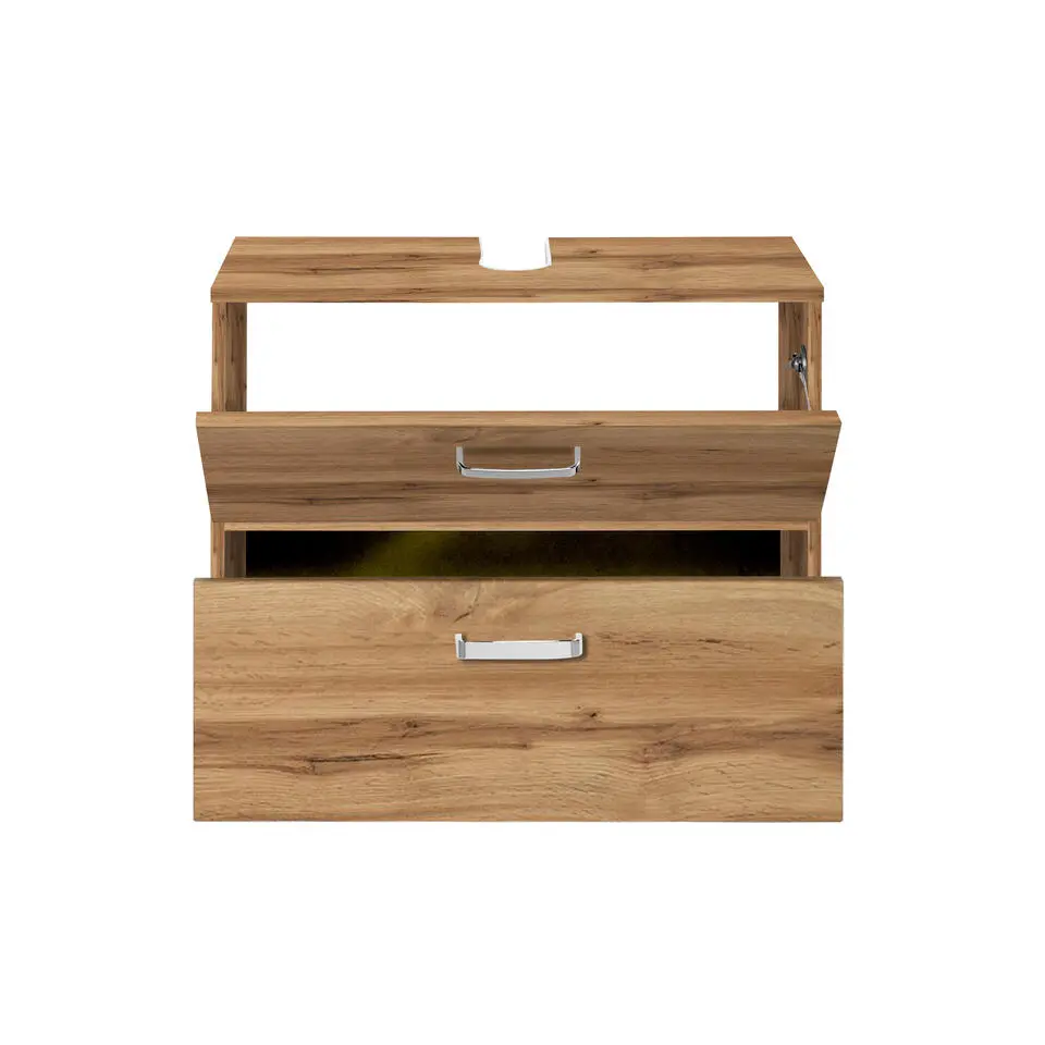 Wastafelonderkast Bobbi 70cm 1 deur en 1 lade - eik