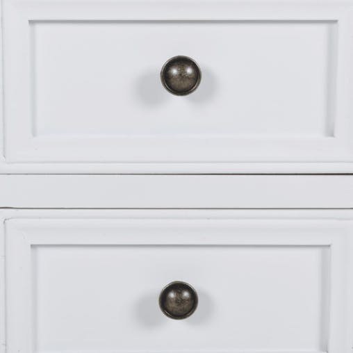 NNEVL Nightstand with 2 Drawers MDF White