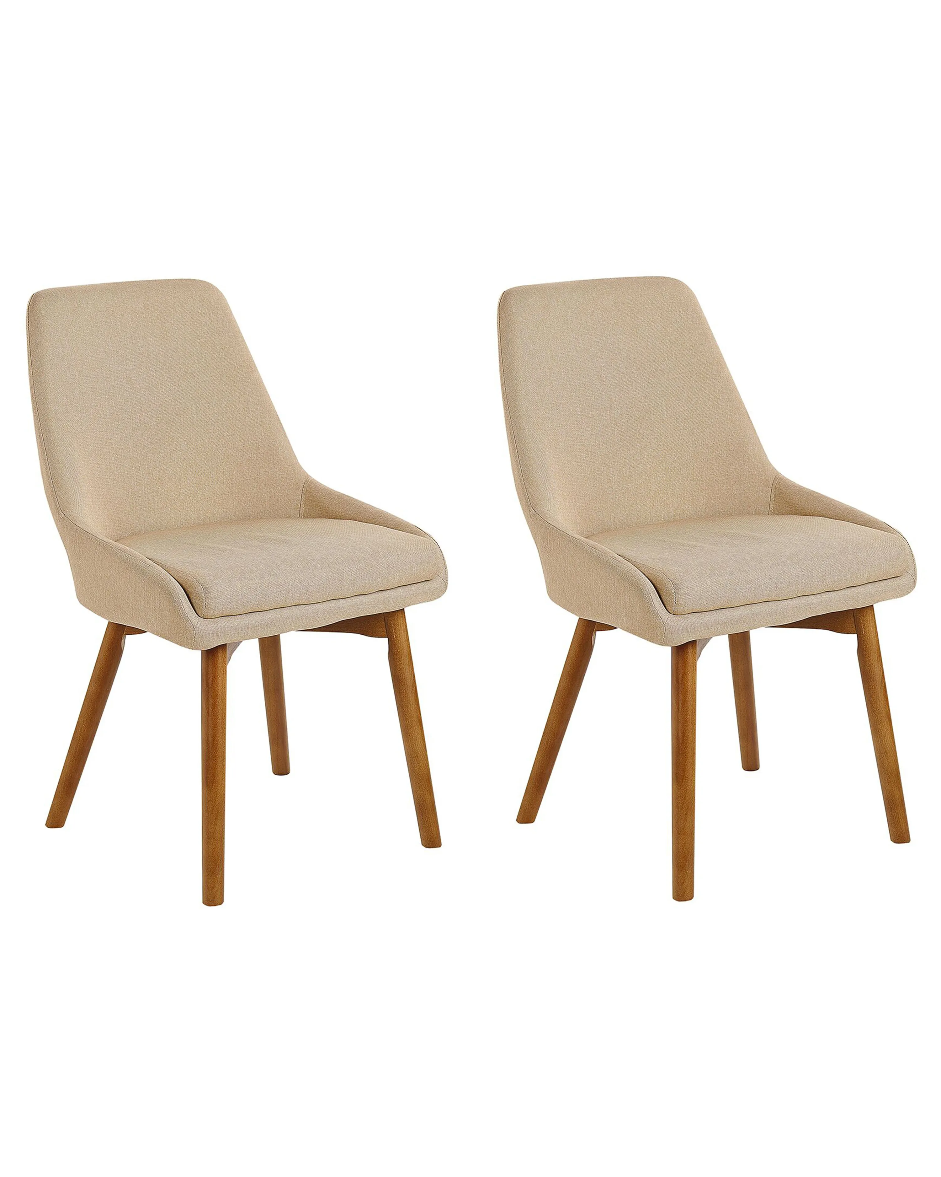 Set of 2 Dining Chairs MELFORT Fabric Sand Beige