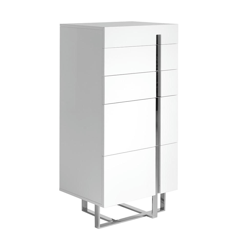 - Chiffonnier en bois blanc et acier