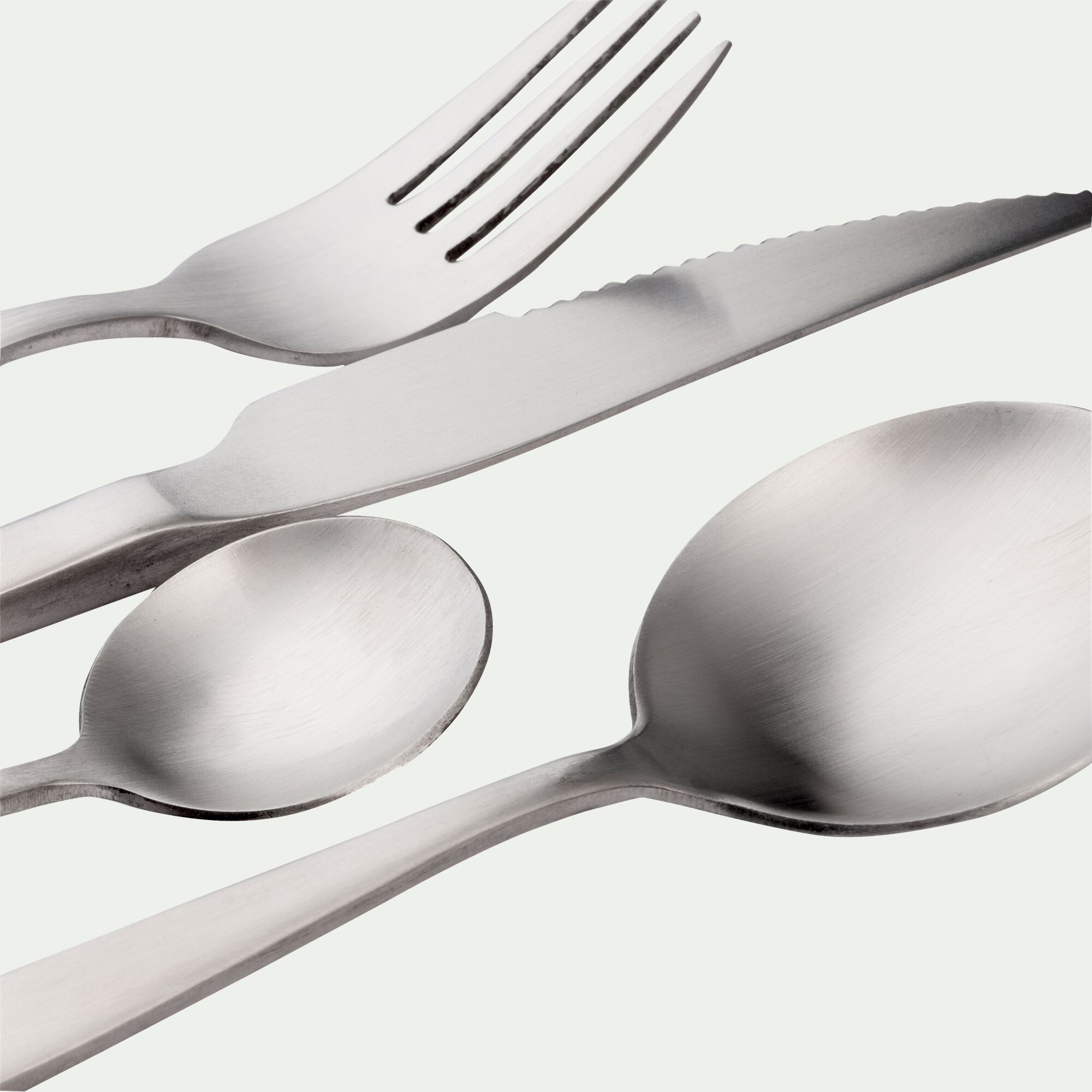 VAQUI - Ménagère 16 pièces en inox satiné - gris argenté