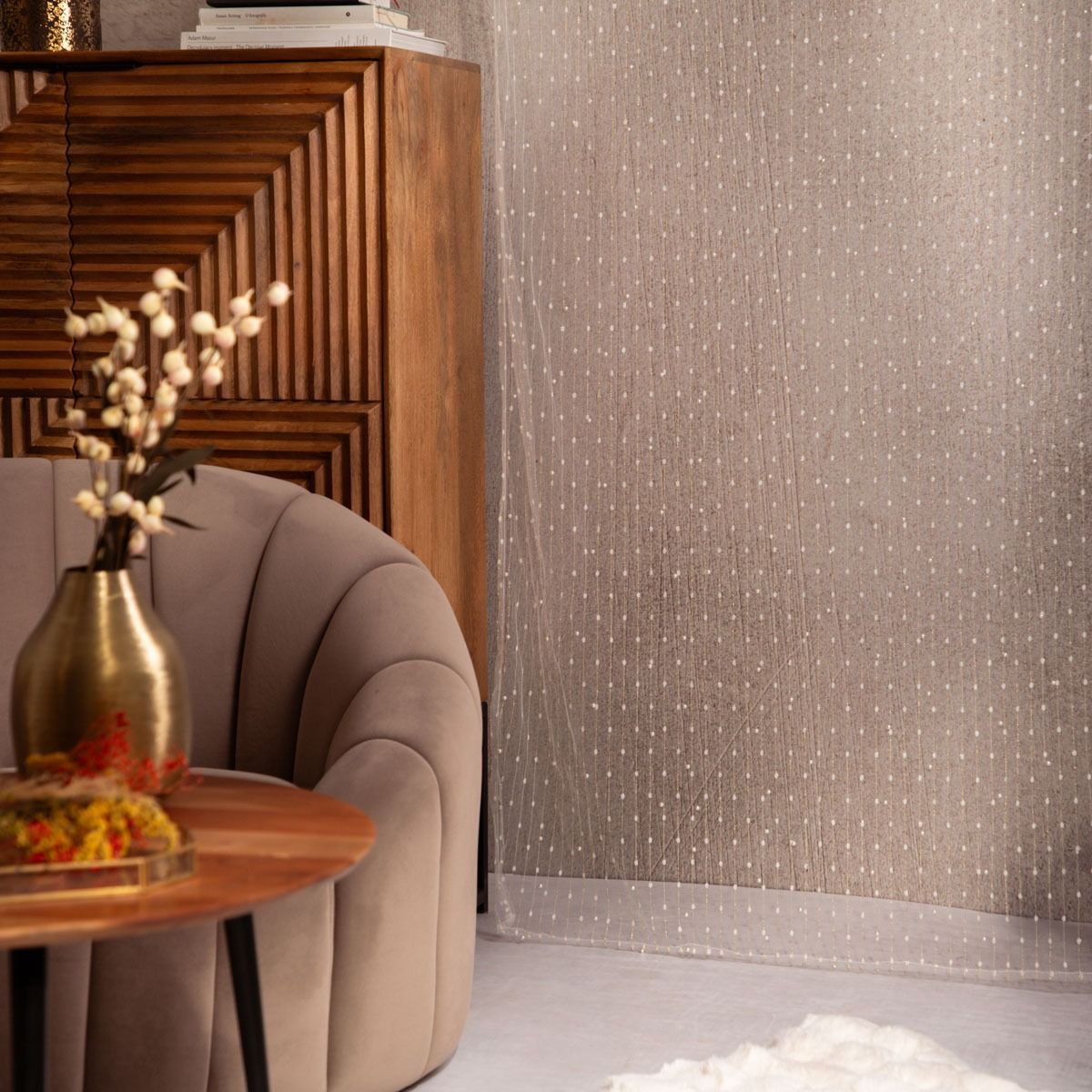 Firanka B2 ESSENTIALS SHANGRI-LA z taśmą biała 140x250