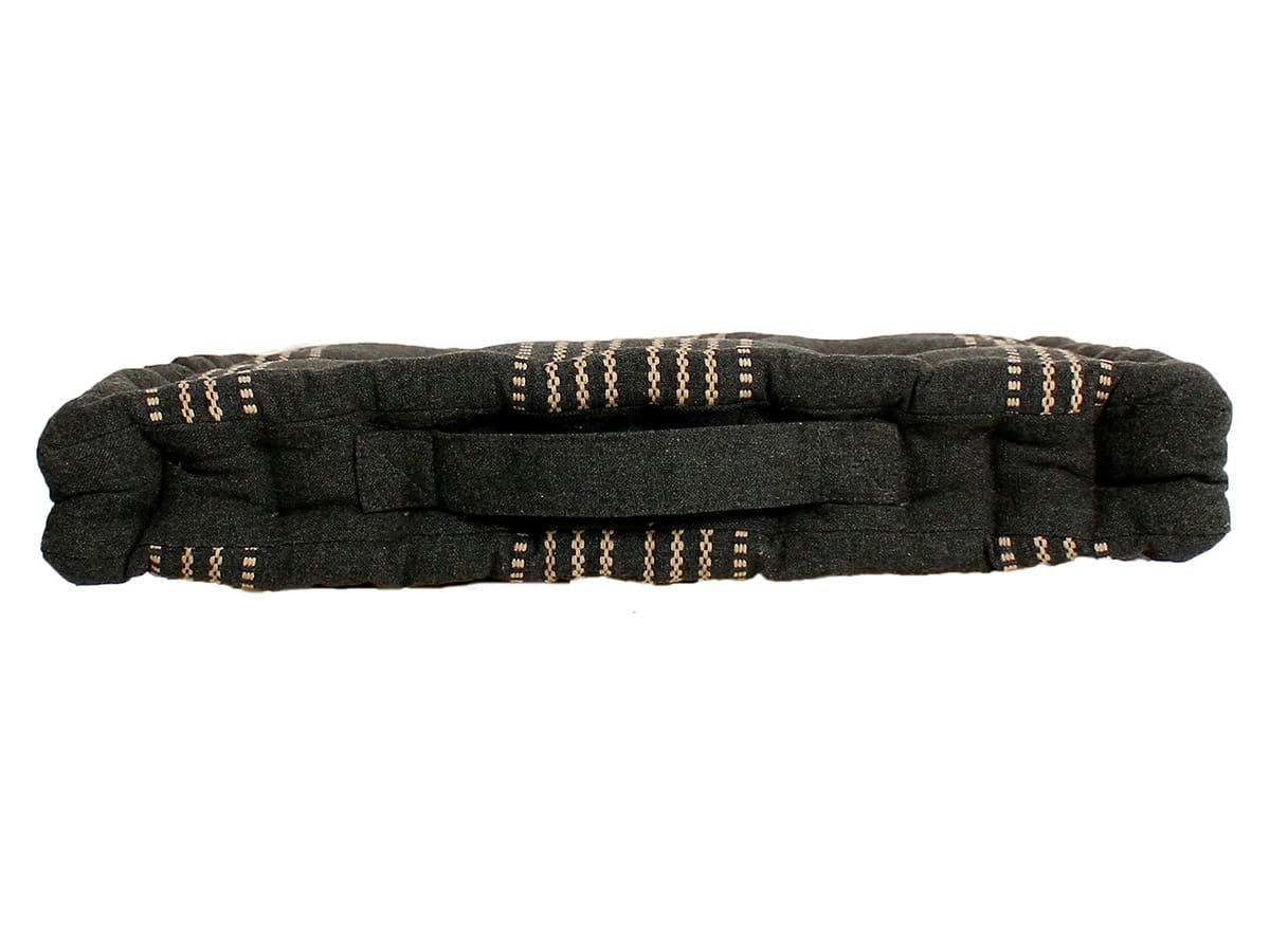 - Coussin de sol rayé en coton recyclé gris foncé 40x40 cm