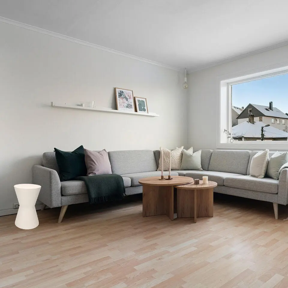 Home & Styling Bijzettafeltje - wit - D29x H45 cm - Zink