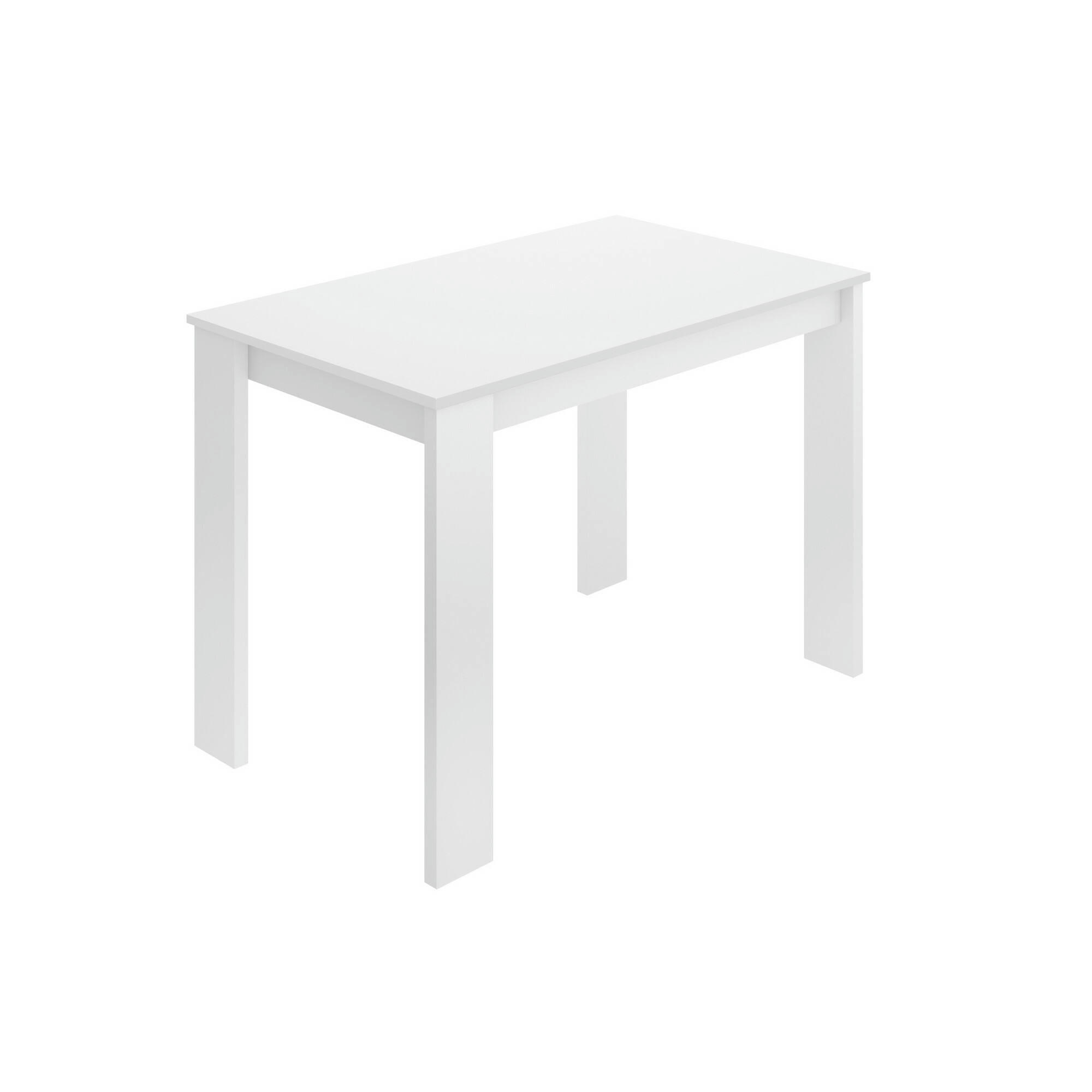 DAGHE - Table fixe effet bois blanc 110x67