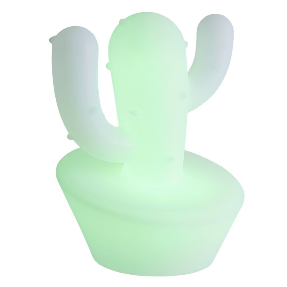Enceinte lumineuse bluetooth sans fil USB RGB Luminus cactus blanc 15W Ø23xH31cm