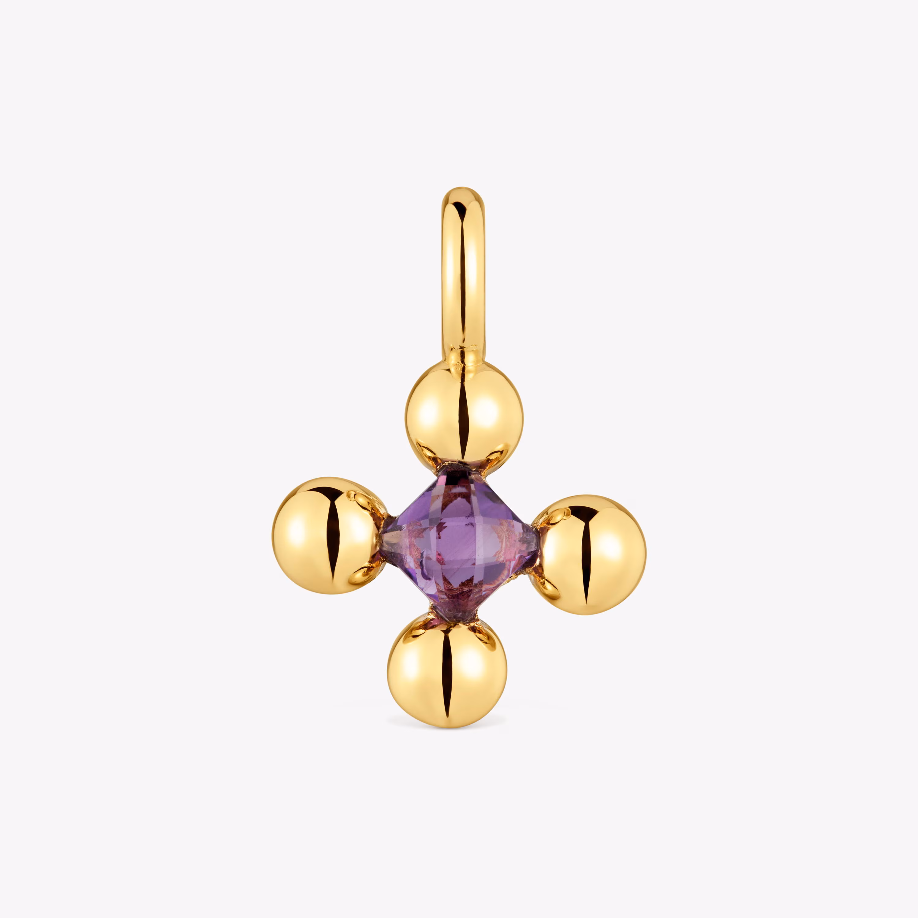 Colgante pequeño con baño de oro 18 kt sobre plata y amatista Sugar Party
