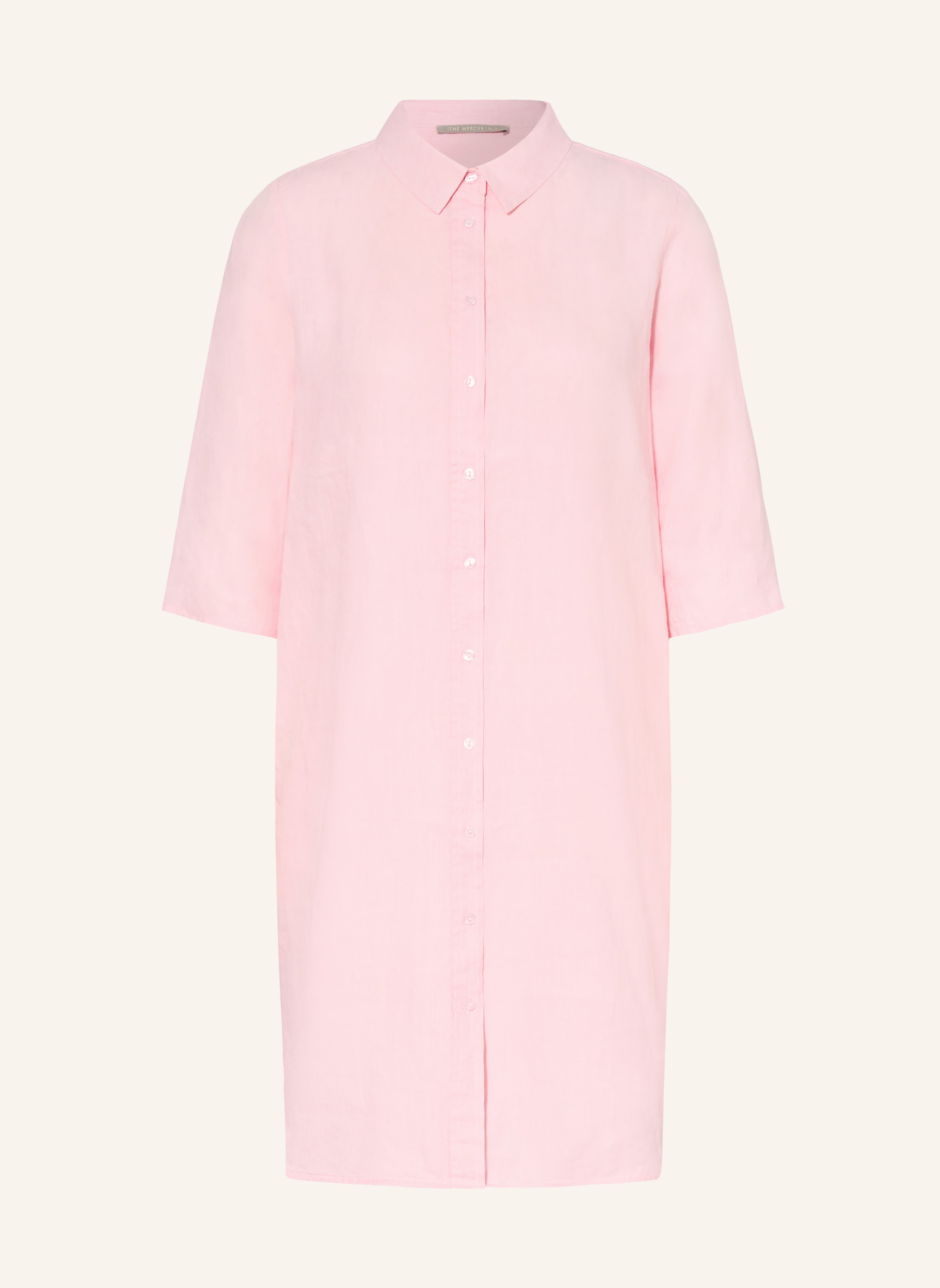 (THE MERCER) N.Y. Hemdblusenkleid aus Leinen mit 3/4-Arm