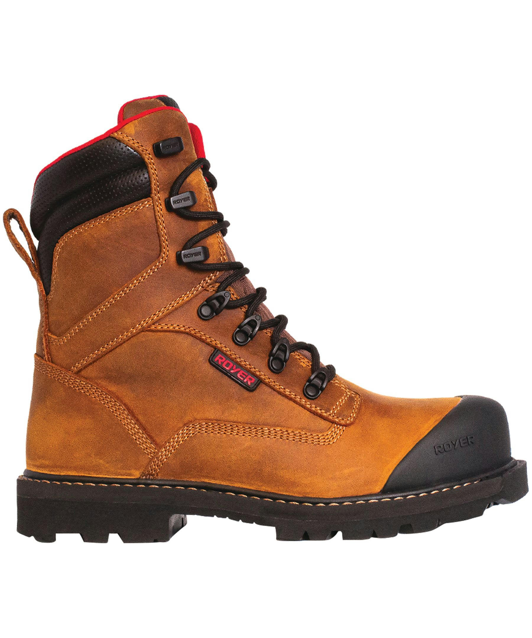 LP Royer Men's 8 Inch Revolt Megagrip Pro Composite Toe Composite Plate Waterproof Work Boots