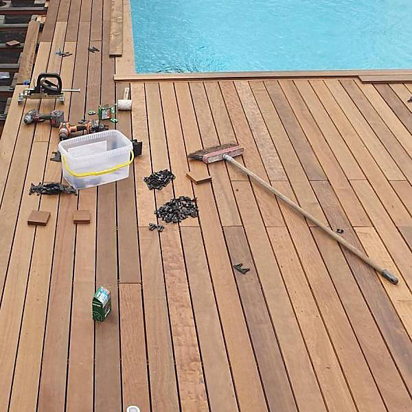 Lame de terrasse en bois exotique itauba 21x100 gamme Cap Ferret très durable classe 5 - Longueur de lame : 1850 mm