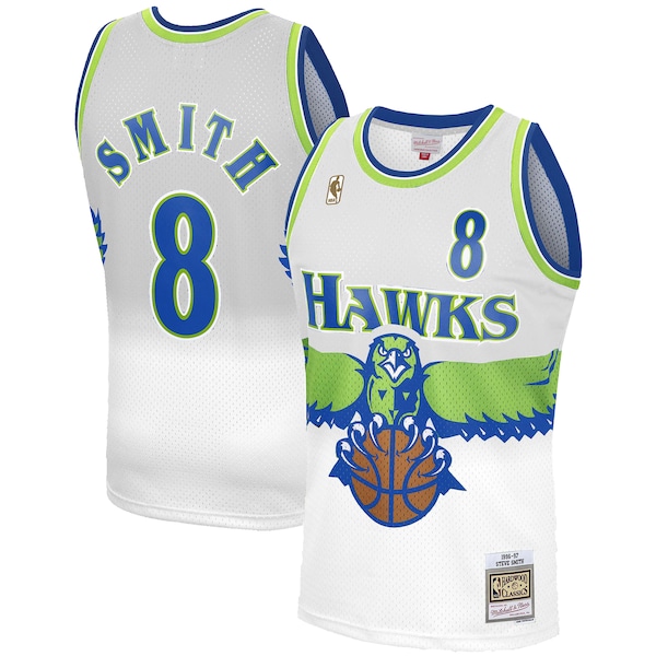 Steve Smith Atlanta Hawks  1996-97 Hardwood Classics Reload 3.0 Swingman Jersey - White
