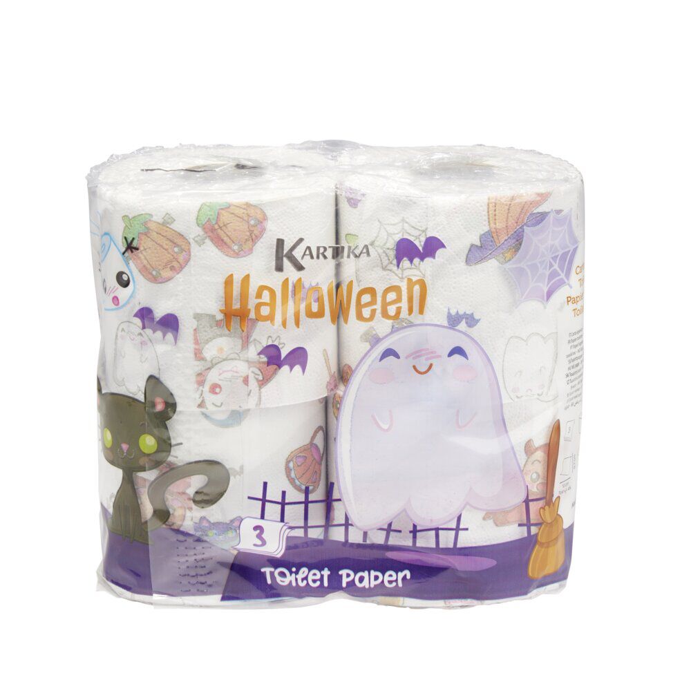 Papier toilette Halloween 4 rouleaux 3 plis