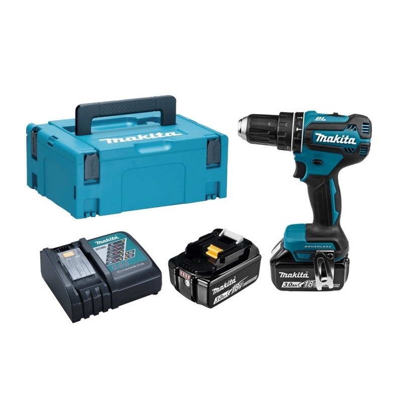 Perceuse visseuse à percussion sur batterie DHP485RFJ 2 x 3 Ah 18 V MAKITA