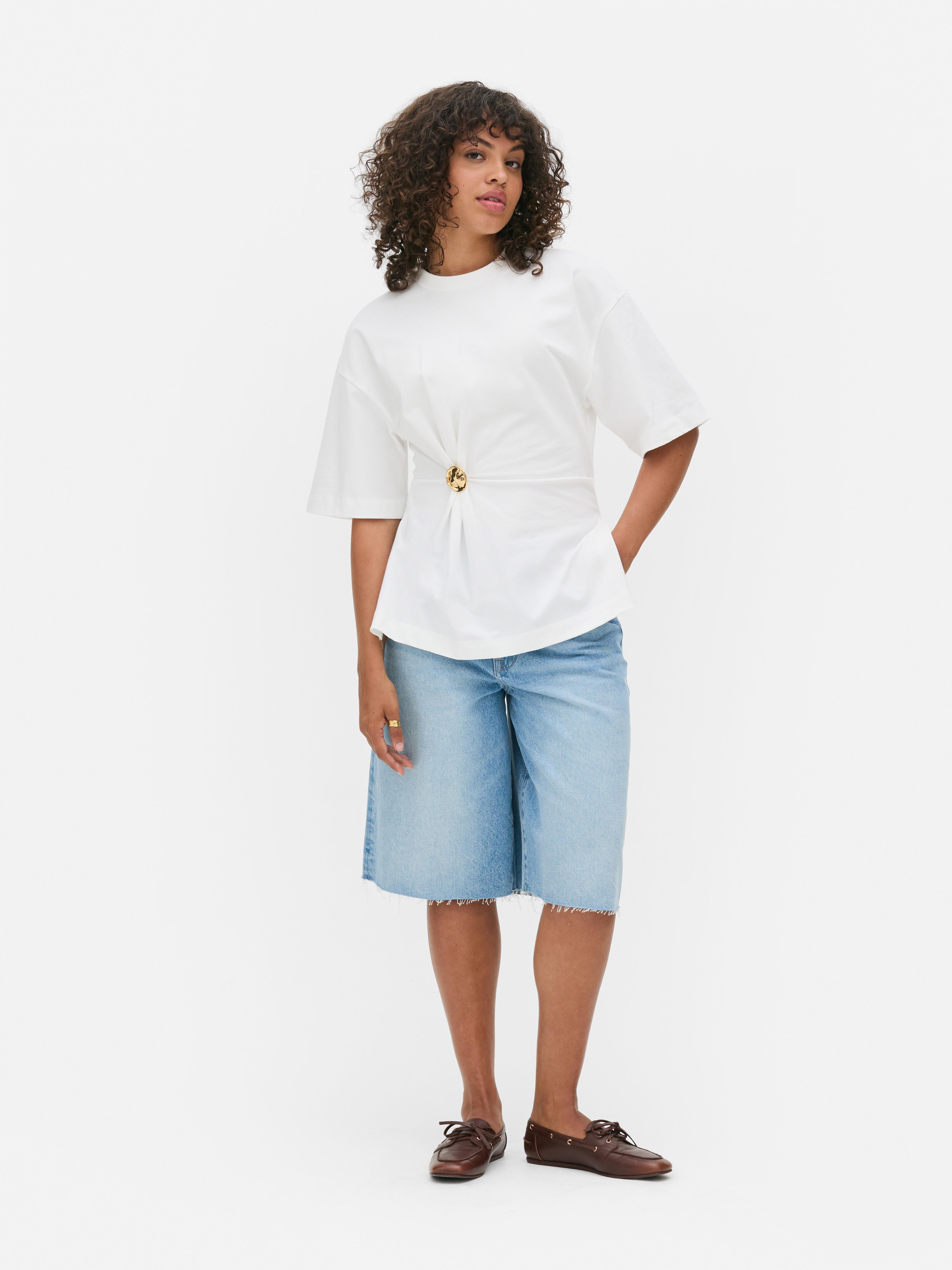 Cotton Rich Cinched Waist Top