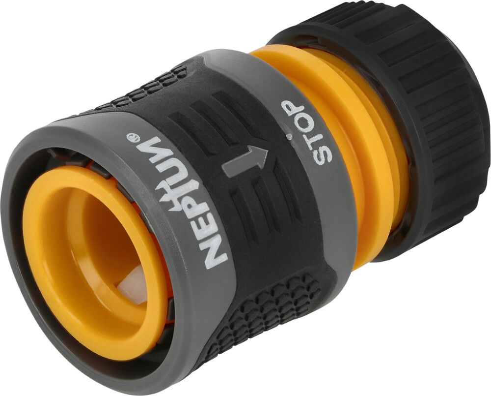 SLANGEKOBLING NEPTUN QUICK-CONNECT MED VANNSTOPP 1/2"-5/8"