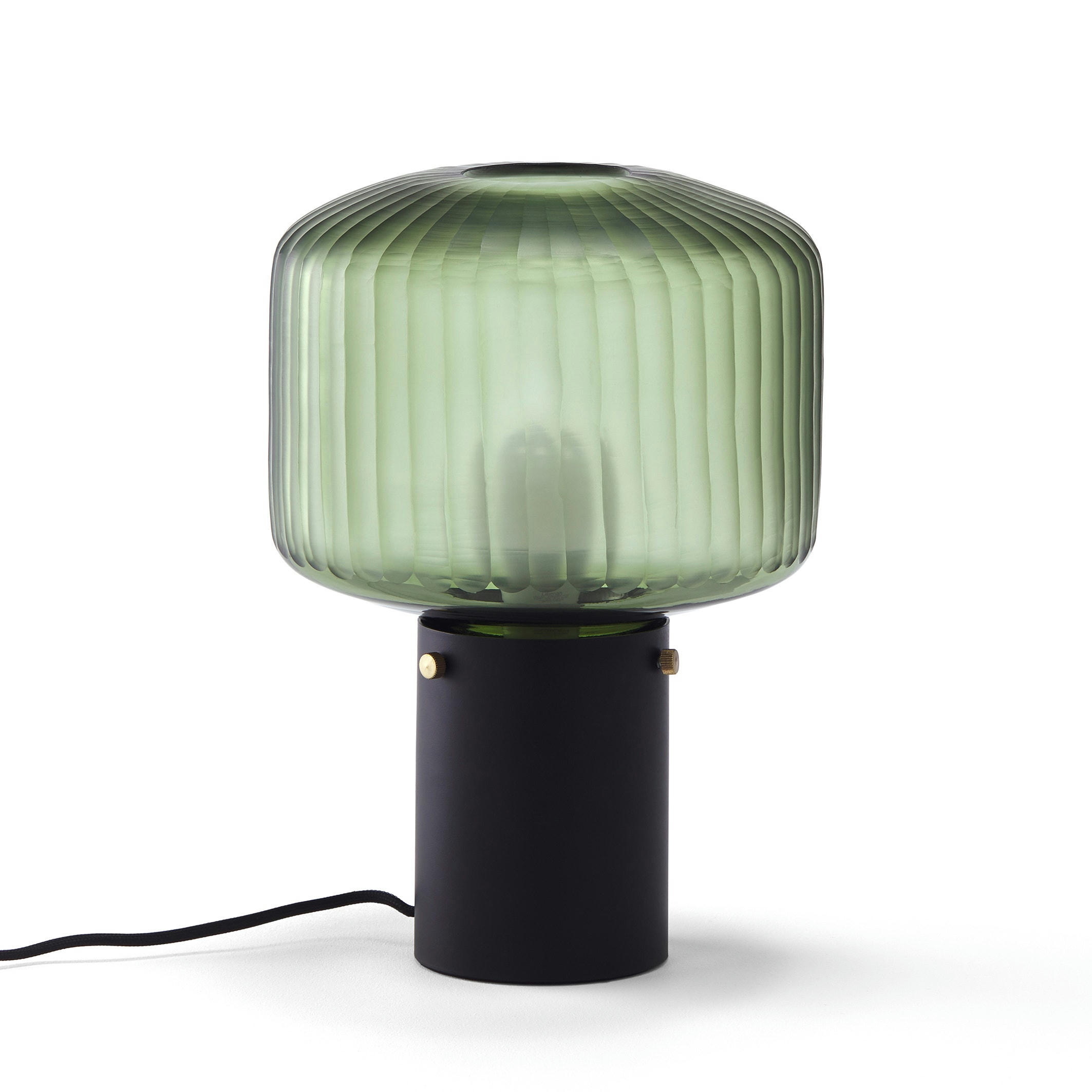 Lampe à poser, verre soufflé et teinté, Kiwango
