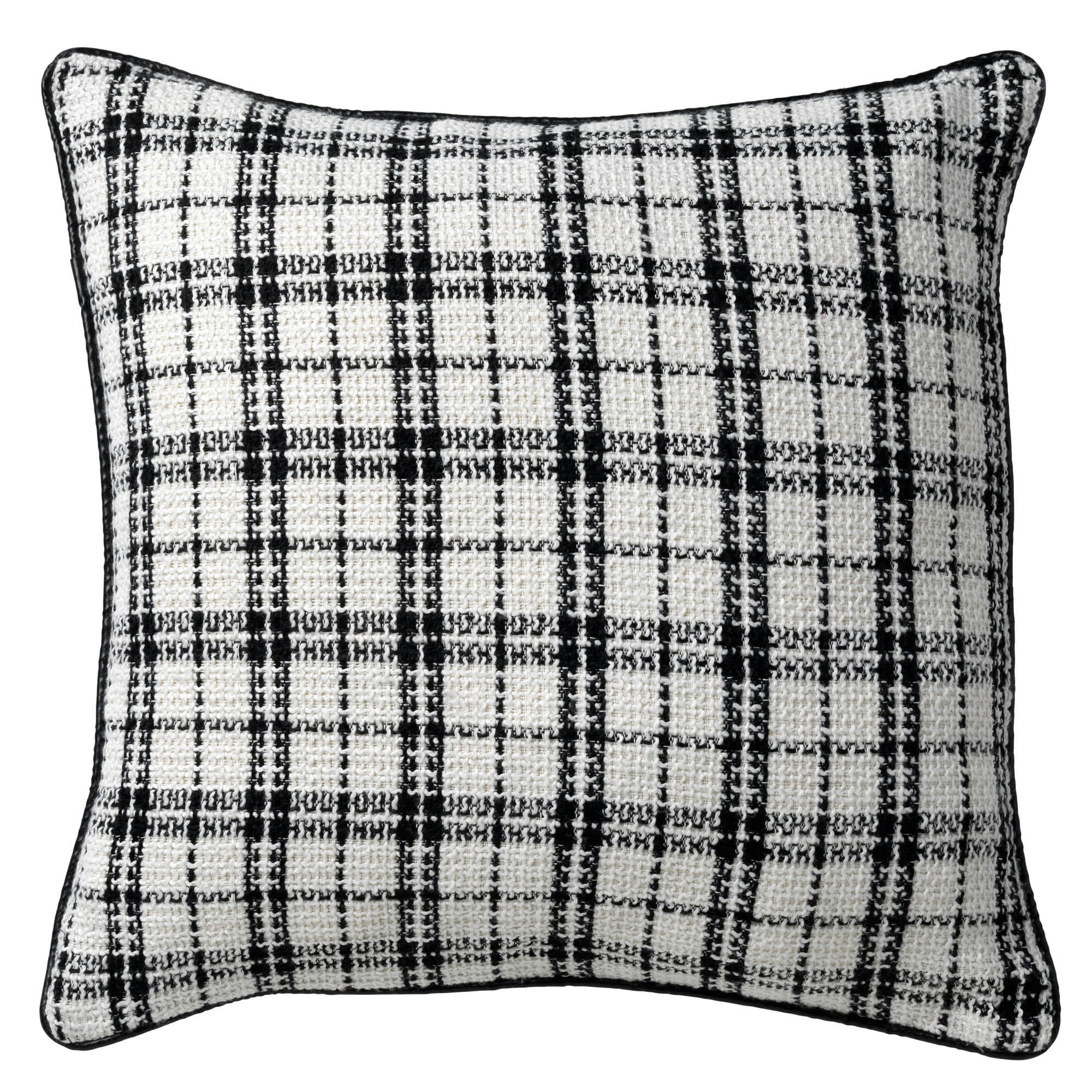 MILOU - Coussin - blanc doux 45x45 cm avec un motif à carreaux