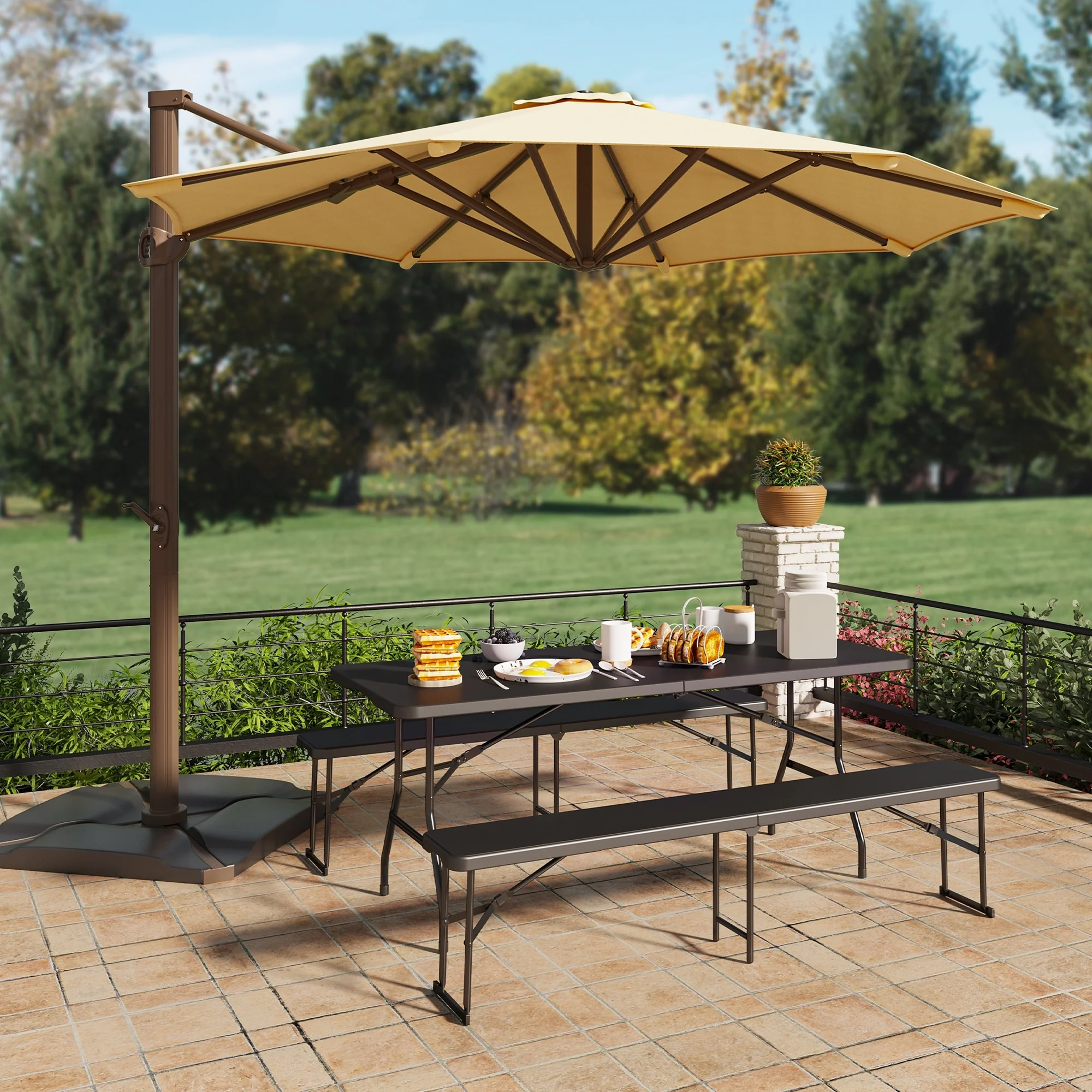 6FT 8-Person Outdoor Picnic Dining Set