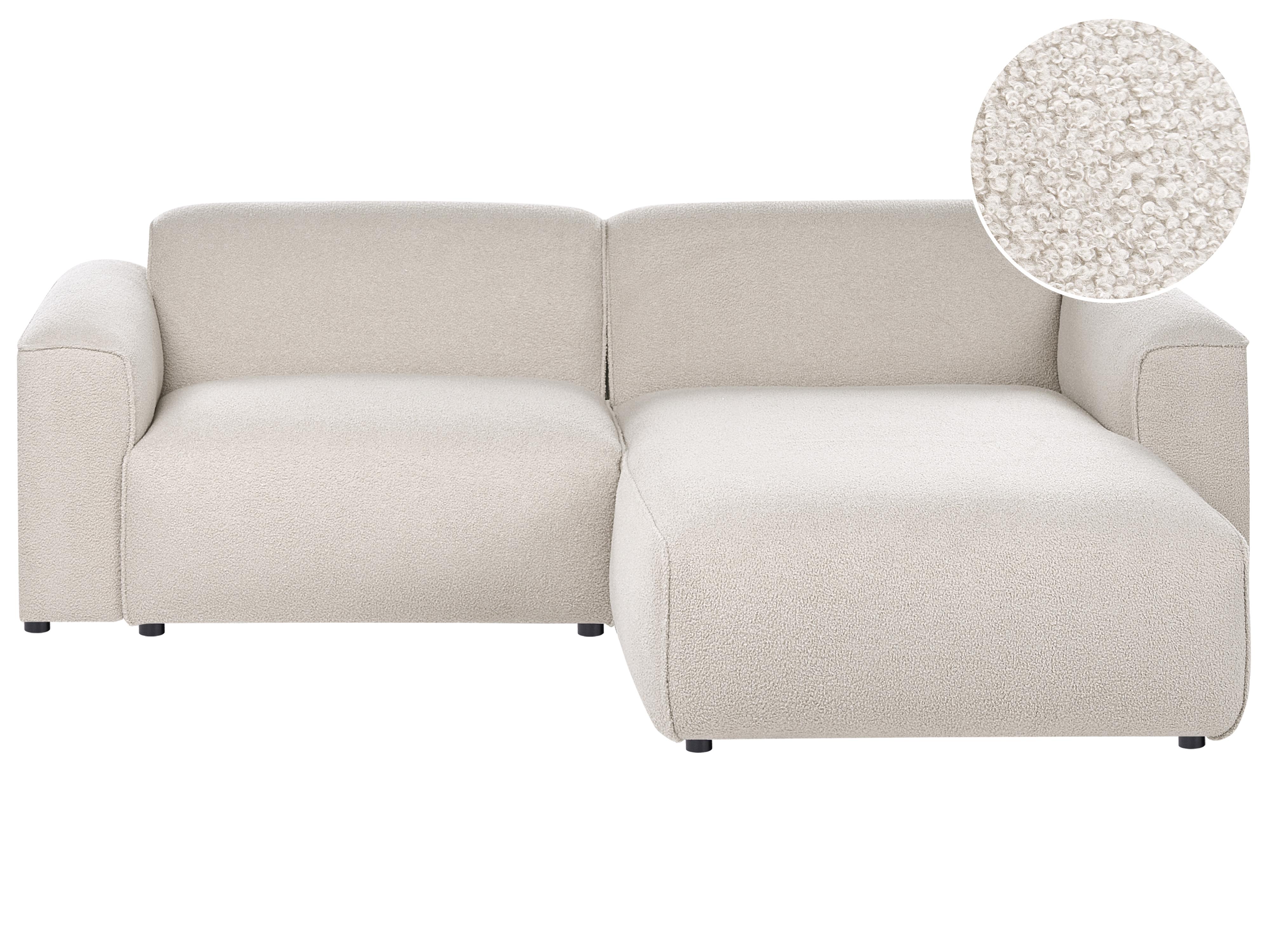 Corner Sofa 3 Seater FAABORG Boucle Beige Left Hand