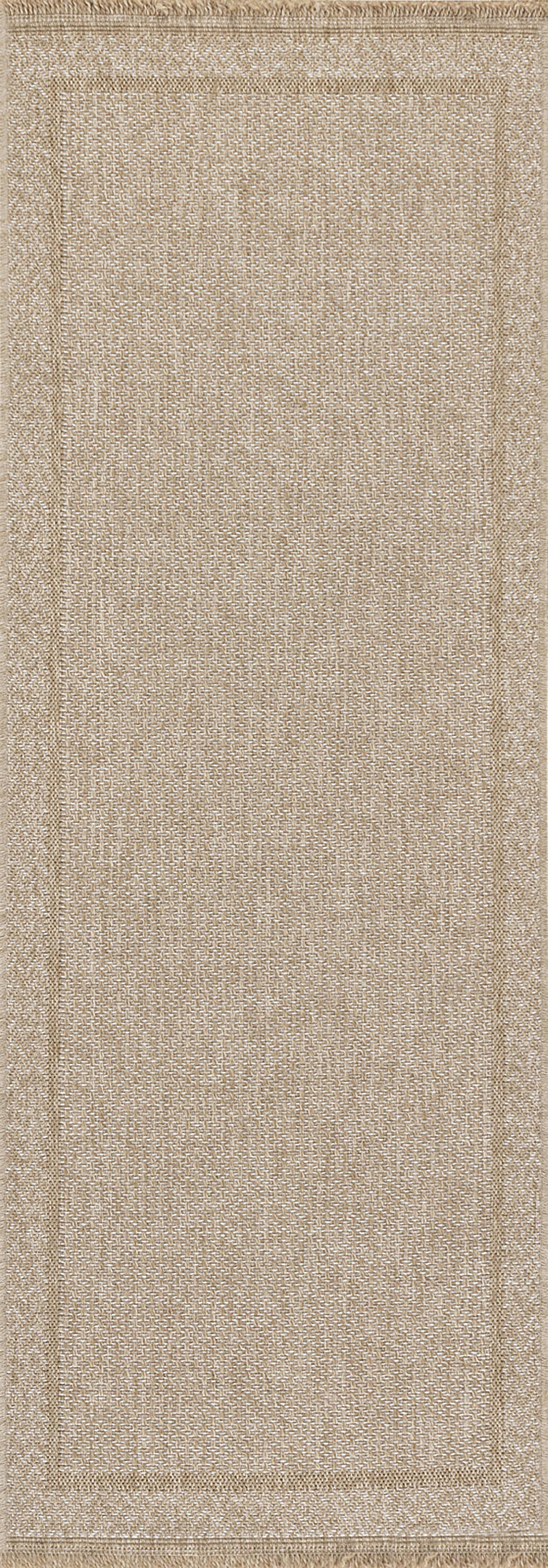NIKKI - Tapis d'Extérieur/Intérieur Effet Jute Sable/Beige 80x220