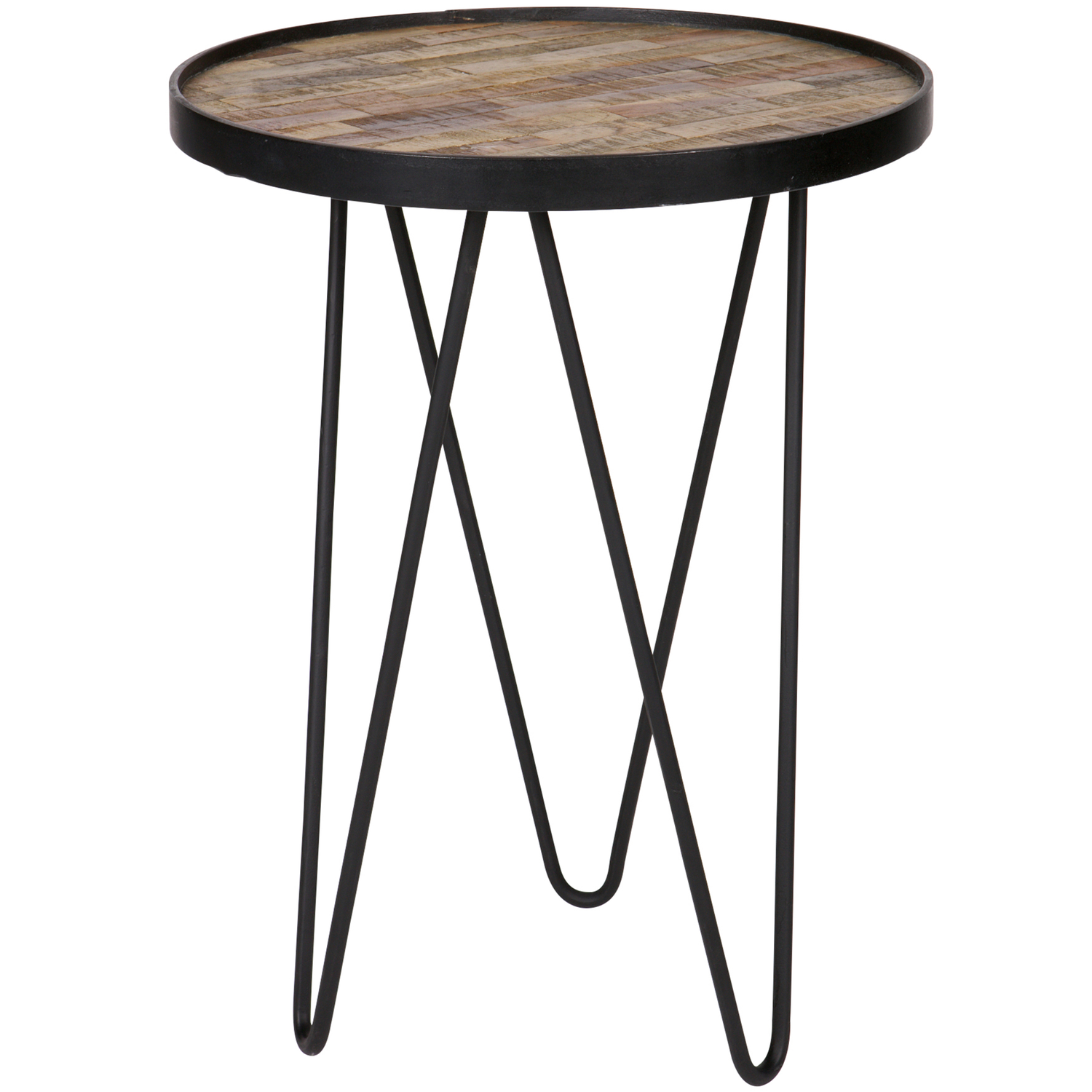 WOOOD bijzettafel Lev - Hout/Metaal - Zwart - 52x39x39