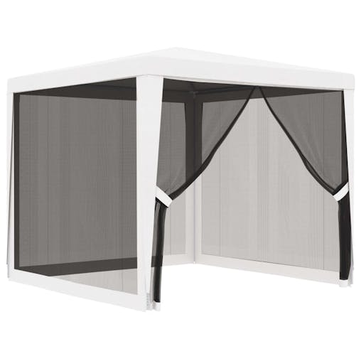 NNEVL Party Tent with 4 Mesh Sidewalls 2.5x2.5 m White