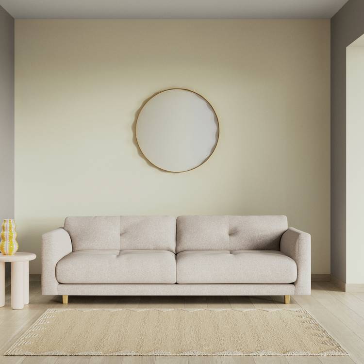 Habitat Emely Fabric 4 Seater Sofa - Natural - Ash Leg