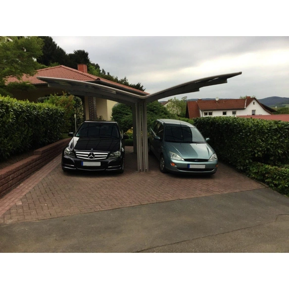 Doppelcarport »Portoforte«, Typ 60, Außenmaß BxT: 543 x 495,4 cm, edelstahlfarben