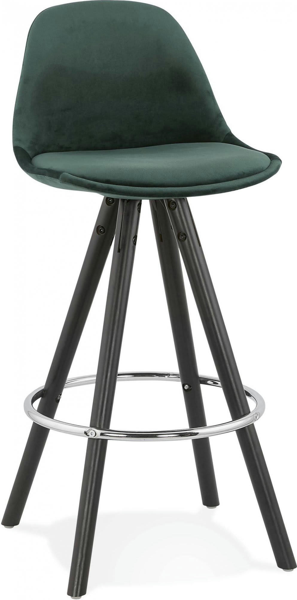 FRANKY - Tabouret de bar Tissu Vert H. assise 65 cm rembourré