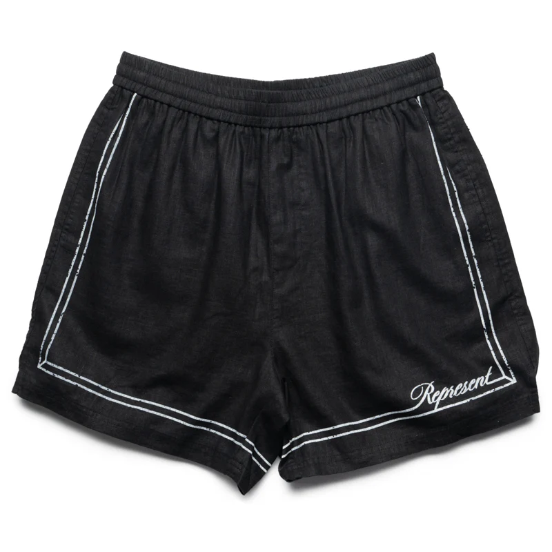Represent Border Short - Jet Black