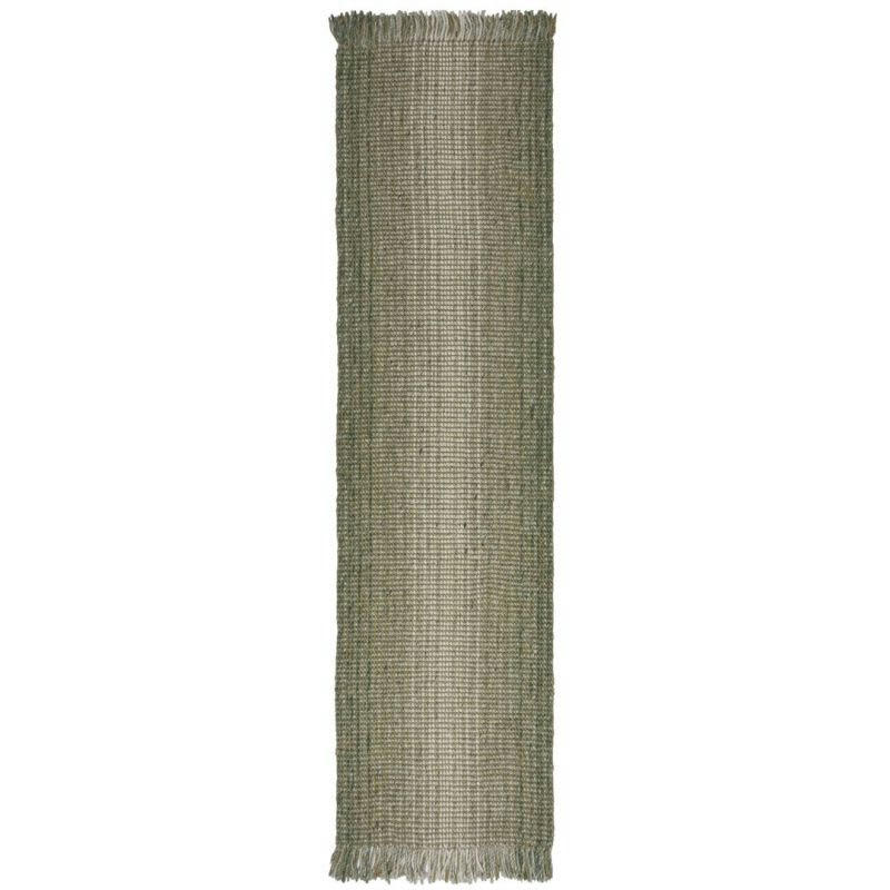 MOTTLE - Tapis de salle à manger en jute et laine ombre vert 60 x 230