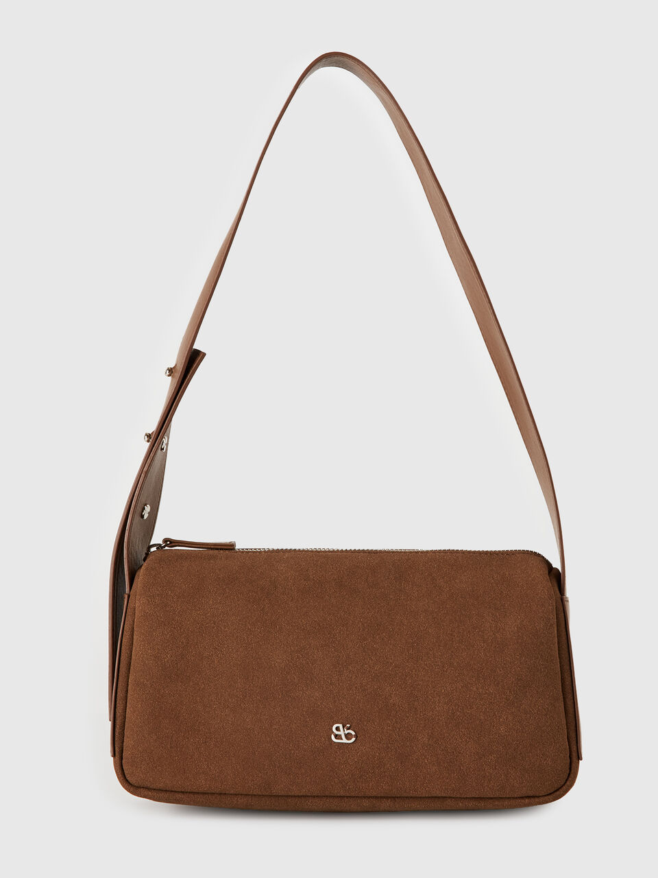 Suede-look shoulder bag