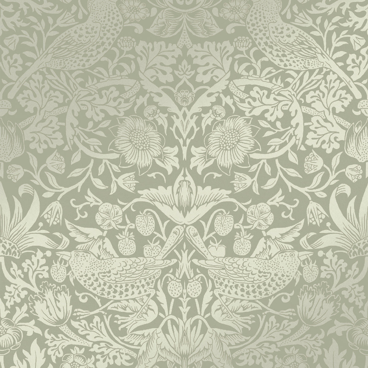 William Morris at Home Vliesbehang Strawberry Thief Fibrous - 10mx52cm