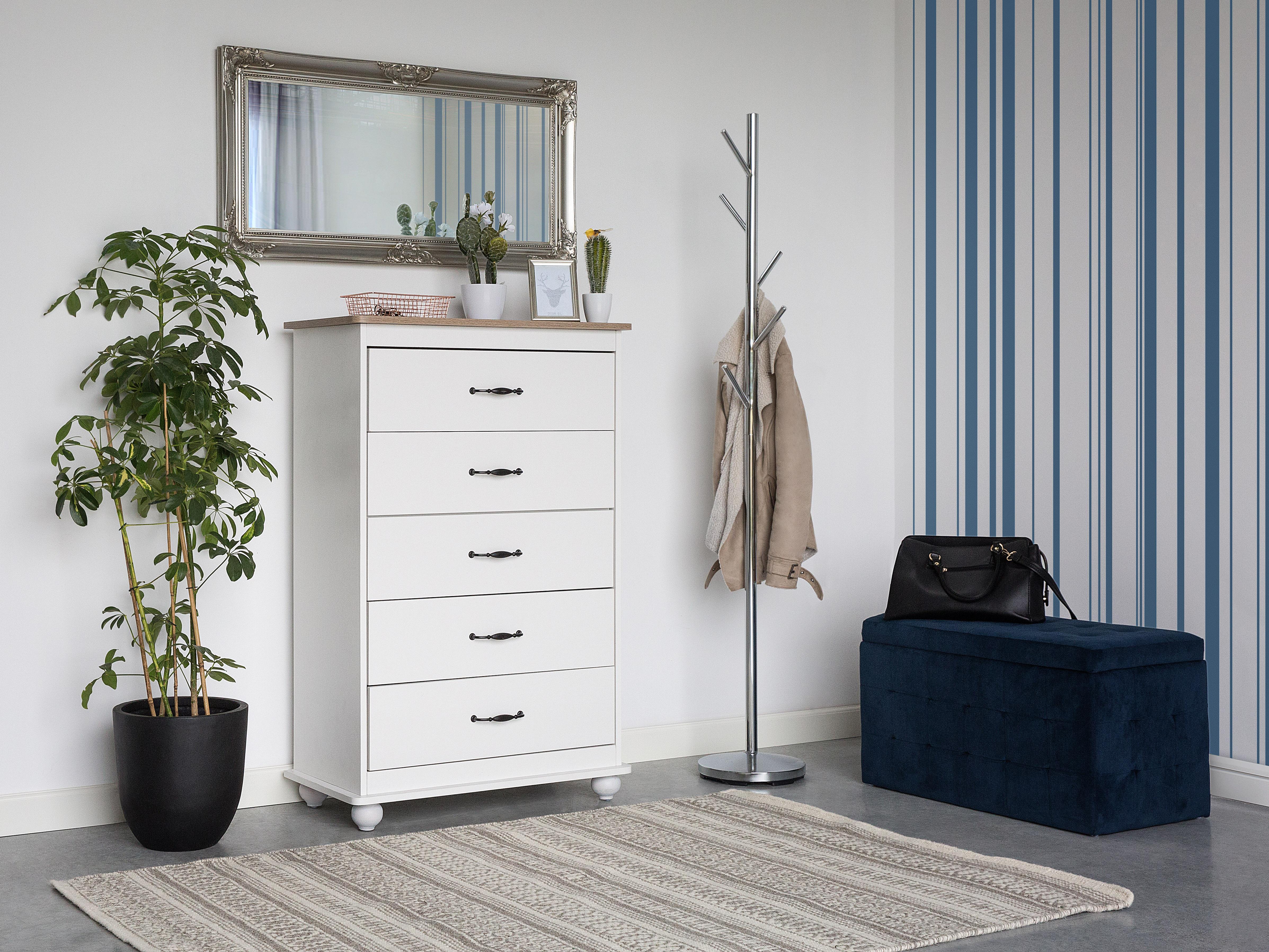 5 Drawer Chest SHARON White