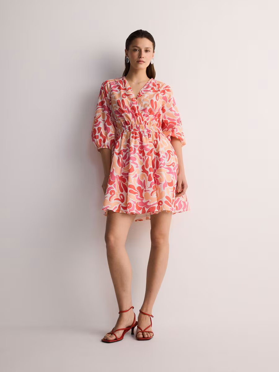 Patterned Cotton Mini Dress