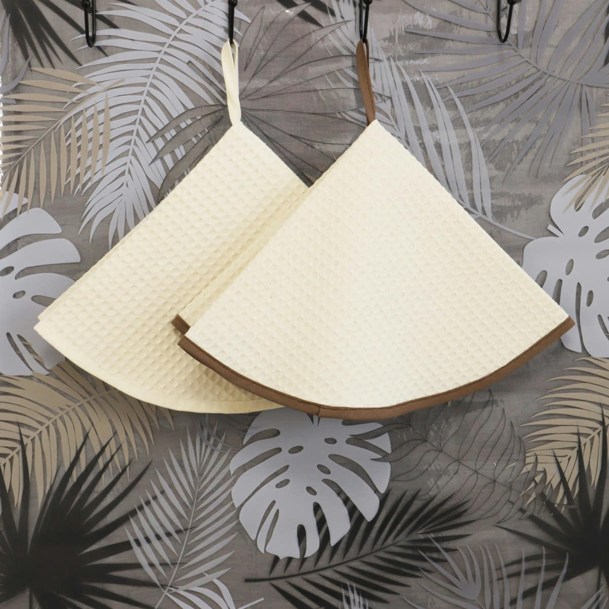 HOME - Lot de 2 essuies mains en coton ecru