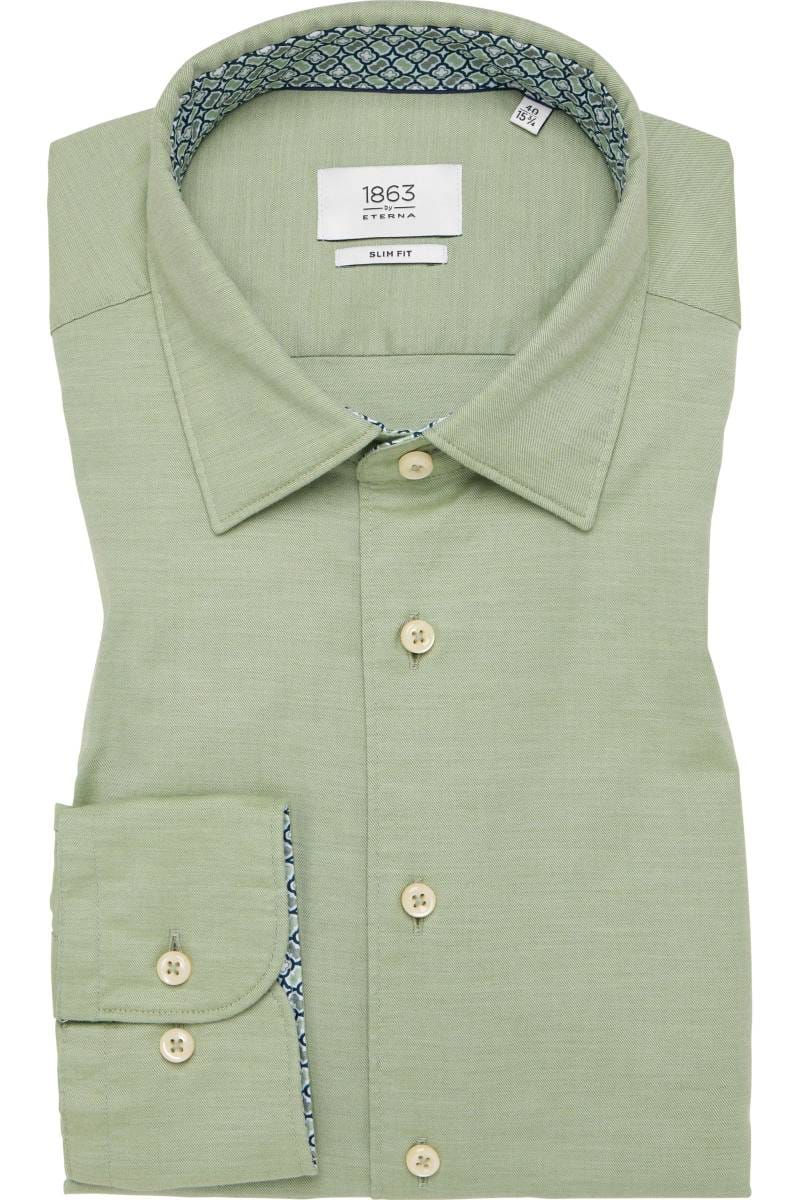 ETERNA 1863 Slim Fit Hemd grün, Einfarbig