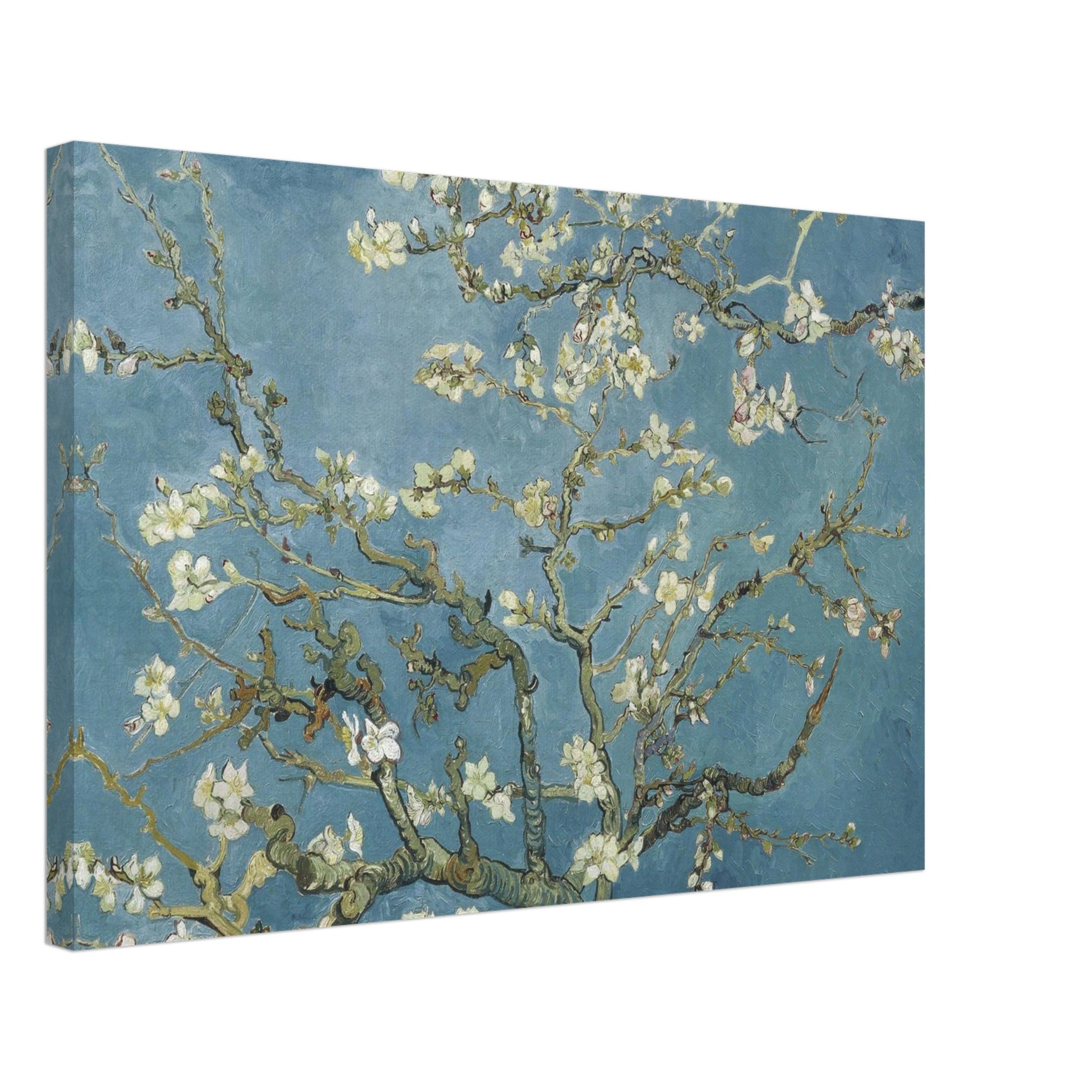 Artfulprints Canvas Vincent van Gogh - Amandelbloesem canvas - 60x40 cm - Blauw