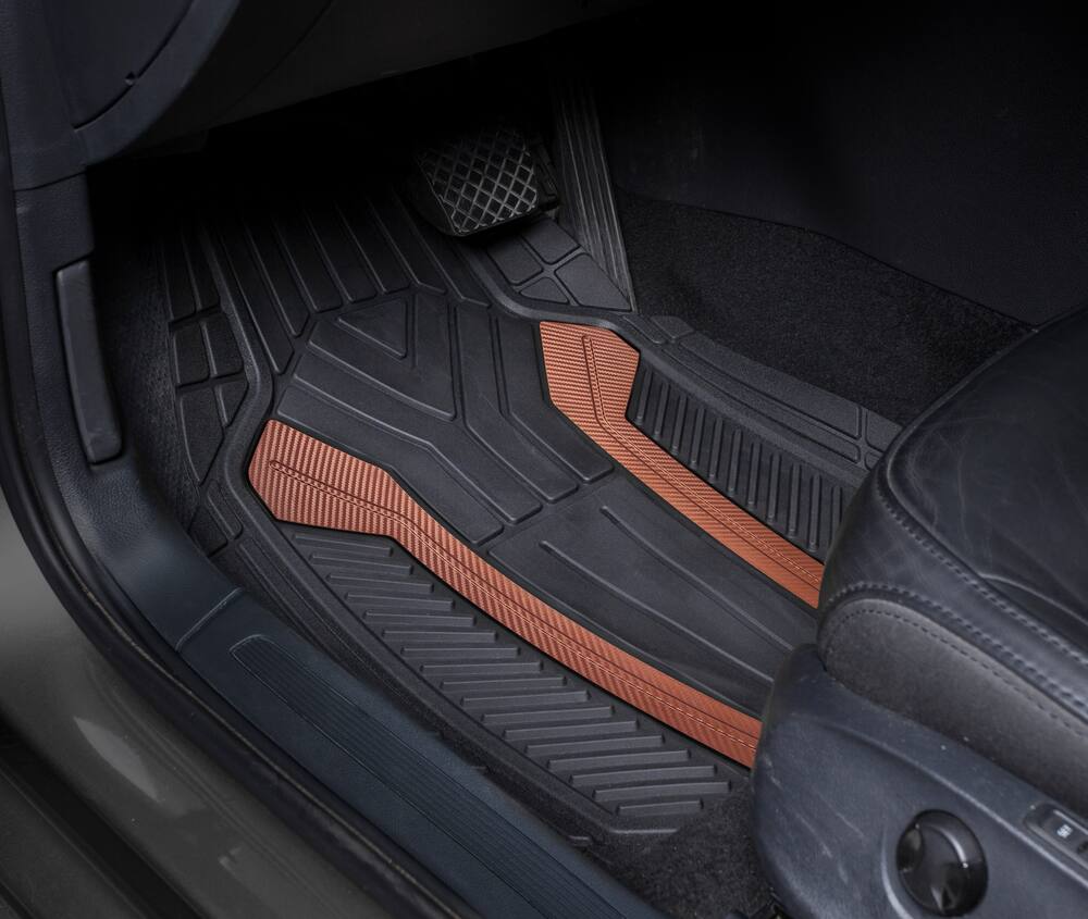 AutoTrends Carbon Fibre Floor Mats, 4-pk