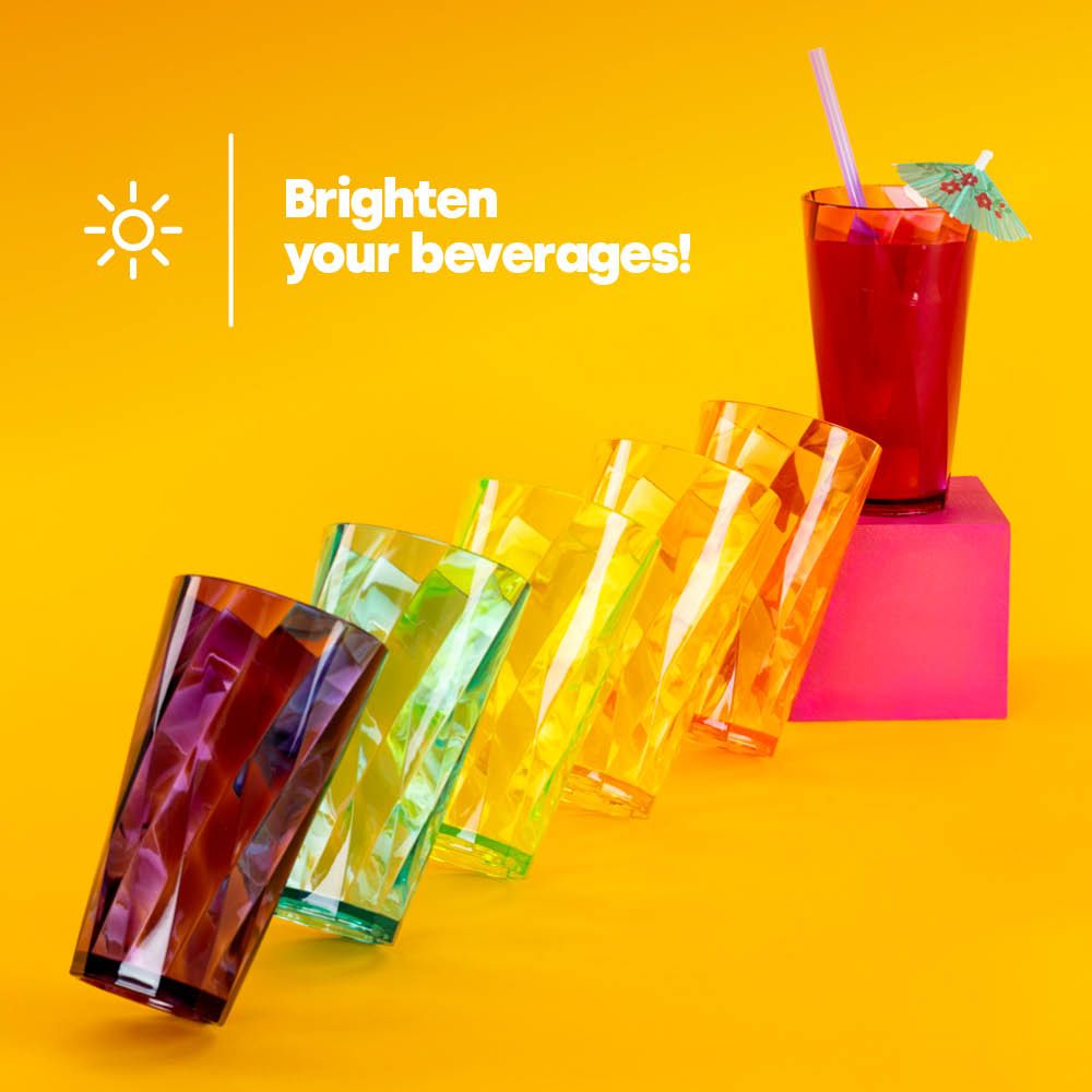 LIVIVO Plastic Tumblers Set of 6 Reusable Acrylic Drinking Cups